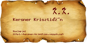 Kersner Krisztián névjegykártya